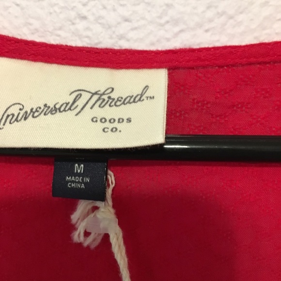 NWT Universal Thread Tie front button down blouse - Picture 4 of 7